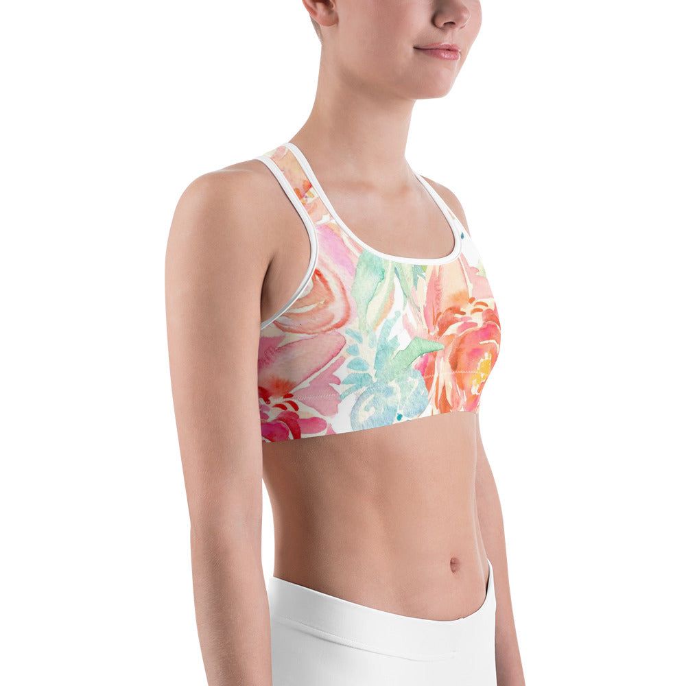 Spring Floral Sports bra