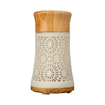 120ml Wood Cutout Ultrasonic Essential Oil Diffuser LED BPA Free