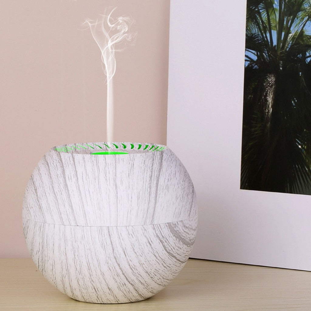 130ml Round Wood Grain  USB  Essential Oil Diffuser