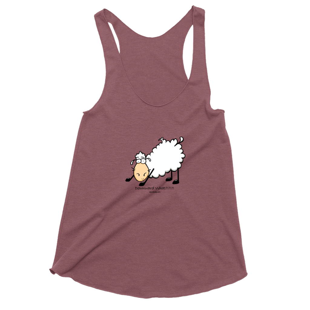 Cute yoga tank top Cute tank top Tank top with sheep doing the downward dog Unique yoga tank Unique yoga top