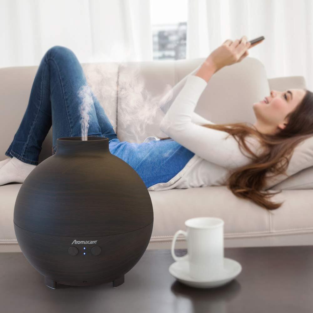 quiet diffuser large 600ml wood orb circle shaped essential oil diffuser and humidifier wood aromatherapy diffuser zenofsleep.com