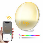 Smart Digital Sunrise Alarm Clock - Night Light - Colorful Lights - Natural Sound-FM