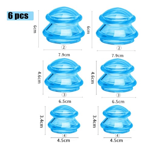 professional grade massage cups premium cupping system silicone massage cups silicone cupping set massage cups, blue