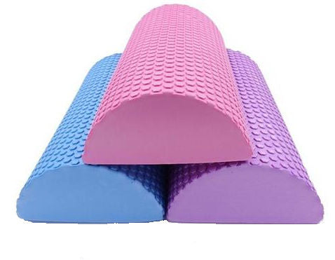 Non Skid- Half Round Massage Foam Roller-Yoga- Pilates 12-18 inch