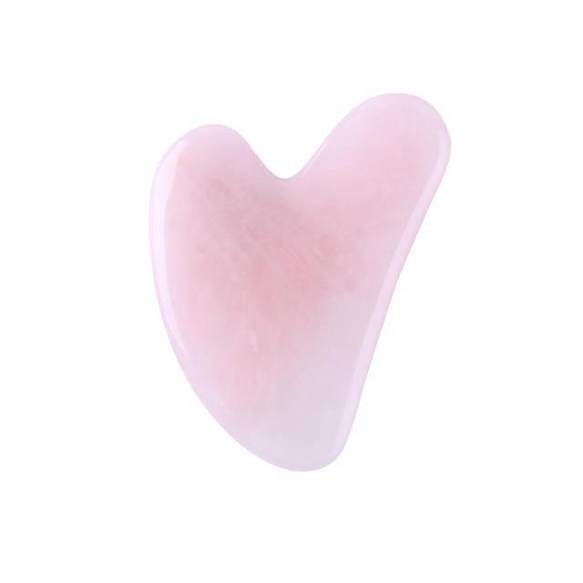 Natural Rose Quartz Guasha Scraper Tool -Face and Body Massage Tool