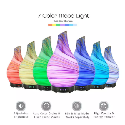 100ml LED Marbled Essential Oil Diffuser-U